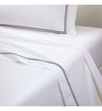 Drap plat en percale de coton Yves Delorme
