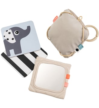 Support avec cartes de motifs contrastés - Done by Deer - Beige
