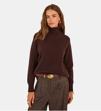 Pull À Manches Longues En Laine Alphonse - Maison 123 - Marron foncé