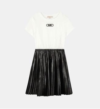 Robe à manches courtes - Michael Kors Kids - Écru et noir