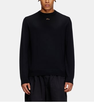 Pull en laine avec logo cut-out - Diesel - Noir