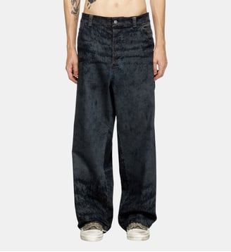 Pantalons utilitaires en mélange de coton - Diesel - Noir