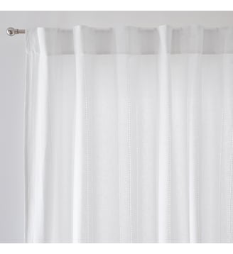 Rideau en coton uni ajouré, pattes cachées - La Redoute Interieurs - Blanc