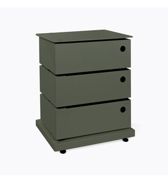 Meuble pivotant 3 casiers kaki mat -  TWIST - Bath Bazaar - Vert