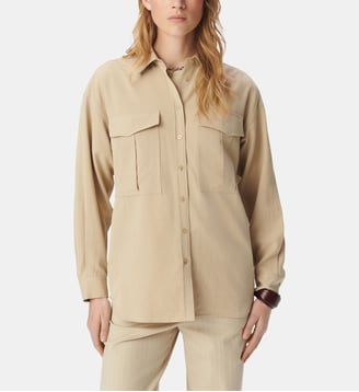 Chemise oversize maxi poches - Ikks - Beige