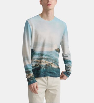 pull Mer en soie et lin - Agnès b. - Multicolore