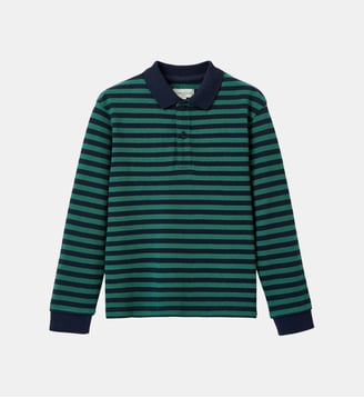 Polo rayé maille piquée Garçon - Cyrillus - Rayure verte