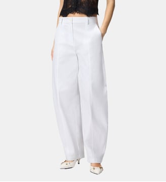 Pantalon barrel en coton stretch - Pinko - Blanc brillant