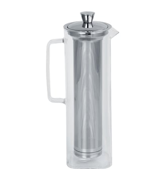 Long Island - théière en verre allongée avec filtre dévissable inox - Cristel - Verre transparent