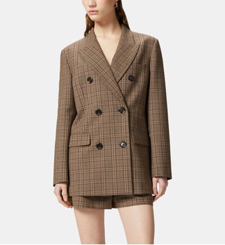 Blazer croisé à carreaux - Pinko - Chameau et marron