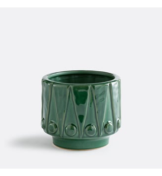 Cache-pot en céramique reliéfée, diamètre 15 cm La Redoute Interieurs