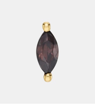 Boucle d'oreille puce Pétale marron or - Nebuleuse Bijoux - Or