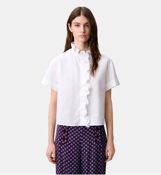 Chemise popeline col victorien - Claudie Pierlot - Blanc