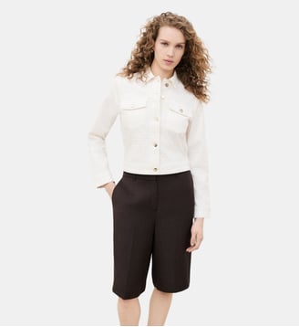 Blouson volubile - Motif à pois - Coton - Caroll - Ivoire