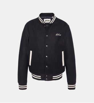 Blouson teddy laine - Schott - Bleu marine