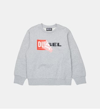 Sweat-shirt col rond avec logo - Diesel Kids - Gris