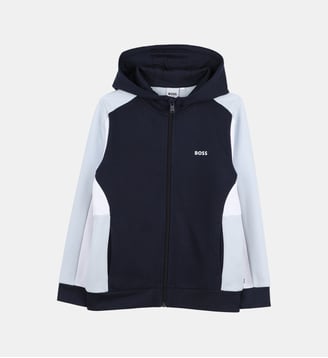 Cardigan con cappuccio - BOSS Kidswear - Bleu cargo