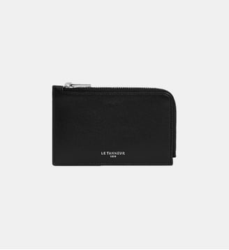 Porte cartes zippé Albertine en cuir lisse - Le Tanneur - Noir