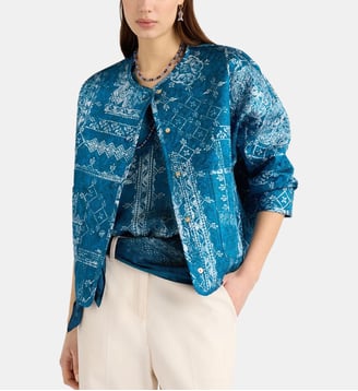 Manteau rev gelsomino en matelassage imprimé - Momonì - Bleu