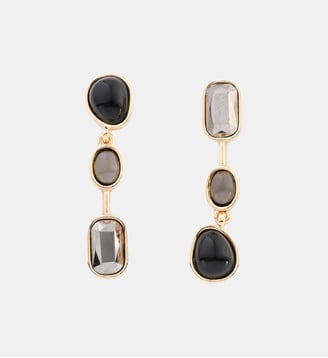 Boucles d'oreilles cabochons asymétriques gris - Balaboosté - Noir