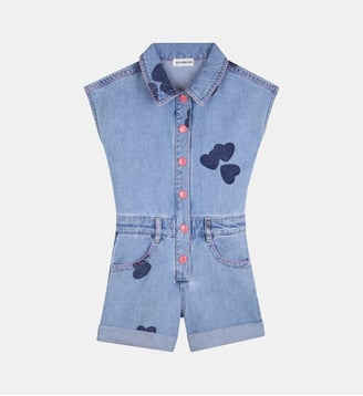 Combishort en jean - Billieblush - Double stone et bleach