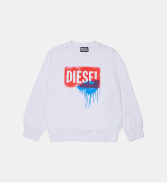 Sweat-shirt à col rond avec logo - Diesel Kids - Blanc