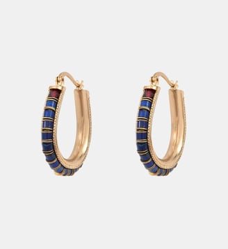 Boucles d'oreilles fines créoles   - Ninon - Satellite - Bleu