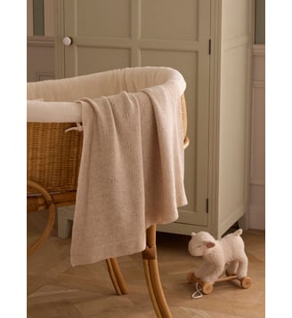 Plaid pointelle Lambswool - Cyrillus - Beige chiné
