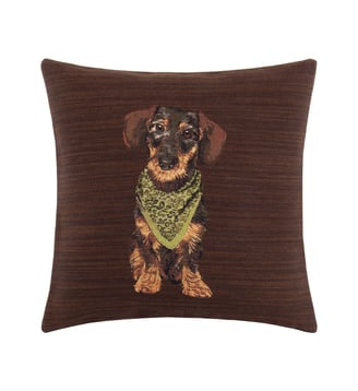 Housse de coussin en coton - Yves Delorme - Moka