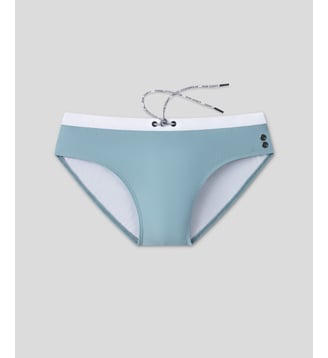 Slip de bain à ceinture contrastée - Ron Dorff - Vert