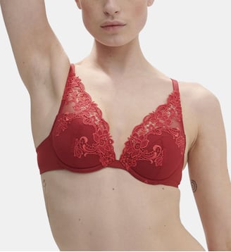 Soutien-gorge push-up décolleté plongeant - Lipstick - Simone Pérèle - Rouge