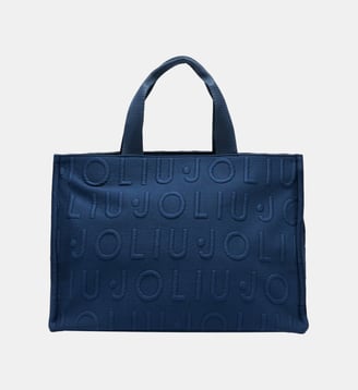Cabas moyen modèle en maille - Liu Jo - Bleu foncé