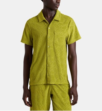 Chemise bowling en éponge Turtles Net Jacquard - Vilebrequin - Absynthe