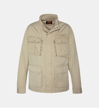 Veste droite en coton léger - Schott - Beige clair