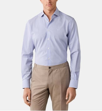 Chemise ajustée bi stretch - Hackett London - Bleu marine