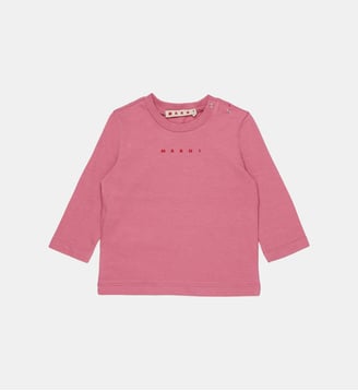T-shirt en jersey à manches longues avec logo - Marni - Orchidée rose