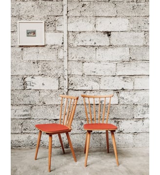 Paire de chaises rouge Alma N°448- Produit chiné - Debongout - Rouge