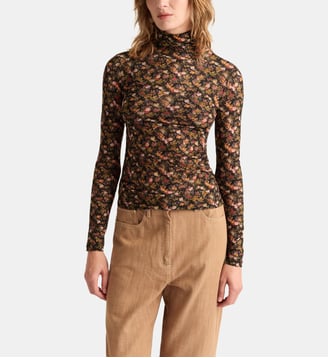 T-Shirt ine en nylon imprimé - Momonì - Noir