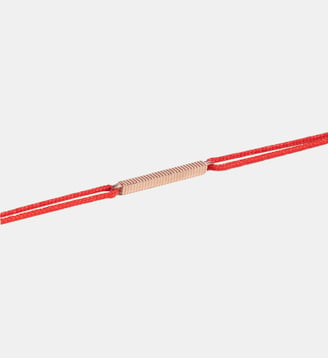 Bracelet Anagramme godronnée sur cordon - JEM - Rose