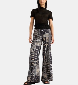 Pantalon misaki en twill de soie - Momonì - Noir