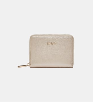 Petit portefeuille zippé - Liu Jo - Beige clair