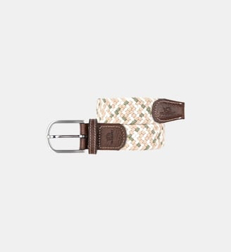 Ceinture tressée élastique Marrakech - Billybelt - Beige, blanc et vert