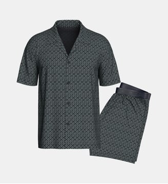Pyjama court avec boutons d'homme en Lyocell - Impetus - Bleu marine