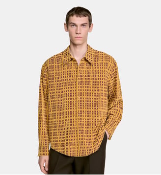 Chemise à flocage velours - Sandro - Moutarde