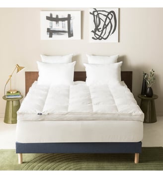 Surmatelas l'Enchanteur - 90% duvet - Drouault - Blanc