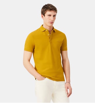 Polo droit en coton piqué stretch Paris - Lacoste - Jaune