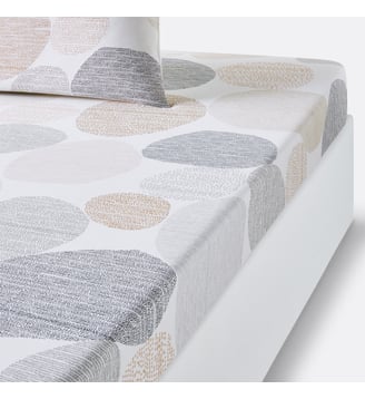 Drap housse pur coton - La Redoute Interieurs - Imprimé fond blanc