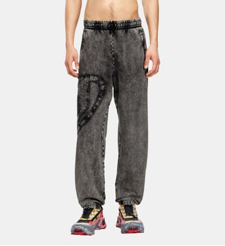 Pantalon en coton biologique avec écusson Oval D Diesel