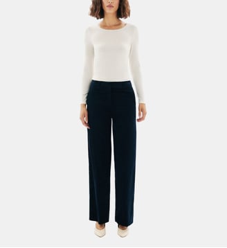 Pantalon pesuviovelours - Motif uni - Coupe large - Caroll - Bleu marine
