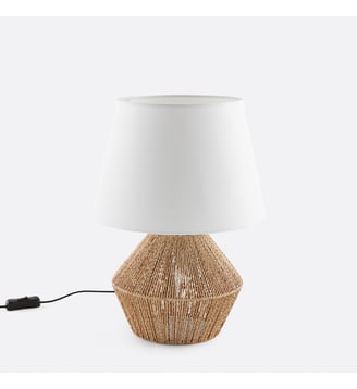 Lampe à poser chanvre et lin - La Redoute Interieurs - Naturel